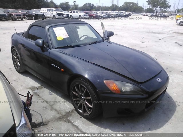 JHMAP11493T007179 - 2003 HONDA S2000 BLACK photo 1