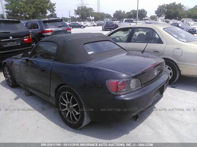 JHMAP11493T007179 - 2003 HONDA S2000 BLACK photo 6