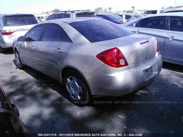 1G2ZF58B774189388 - 2007 PONTIAC G6 VALUE LEADER/BASE Champagne photo 3