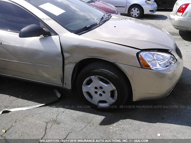 1G2ZF58B774189388 - 2007 PONTIAC G6 VALUE LEADER/BASE Champagne photo 6