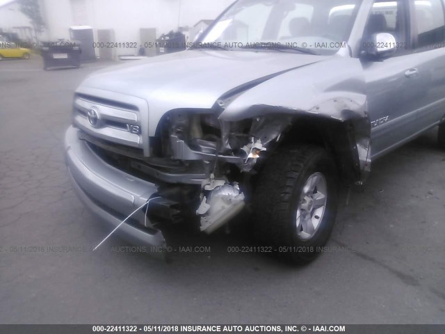 5TBET34116S504282 - 2006 TOYOTA TUNDRA DOUBLE CAB SR5 GRAY photo 6