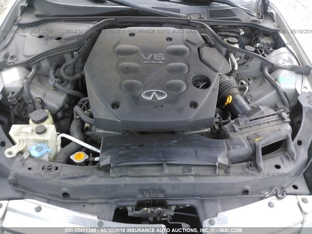 JNKCV51E73M332180 - 2003 INFINITI G35 SILVER photo 10
