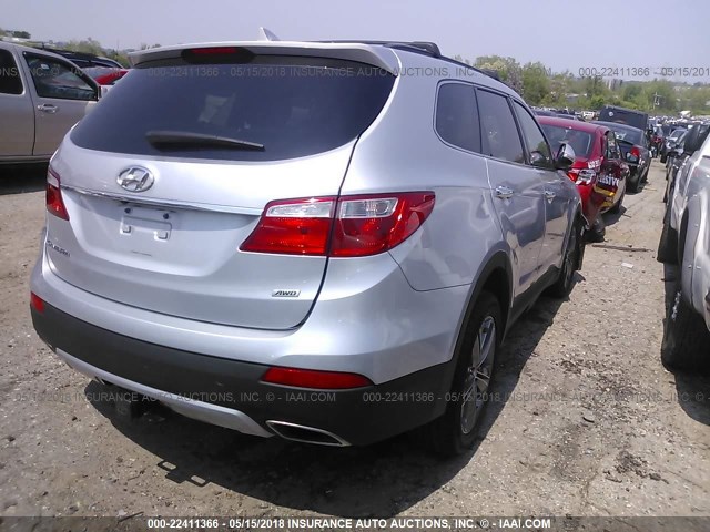 KM8SNDHF1EU079409 - 2014 HYUNDAI SANTA FE GLS SILVER photo 4