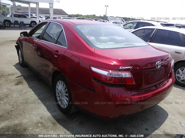 4T4BE46K07R004709 - 2007 TOYOTA CAMRY NEW GENERAT CE/LE/XLE/SE RED photo 3