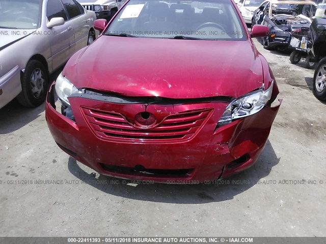 4T4BE46K07R004709 - 2007 TOYOTA CAMRY NEW GENERAT CE/LE/XLE/SE RED photo 6