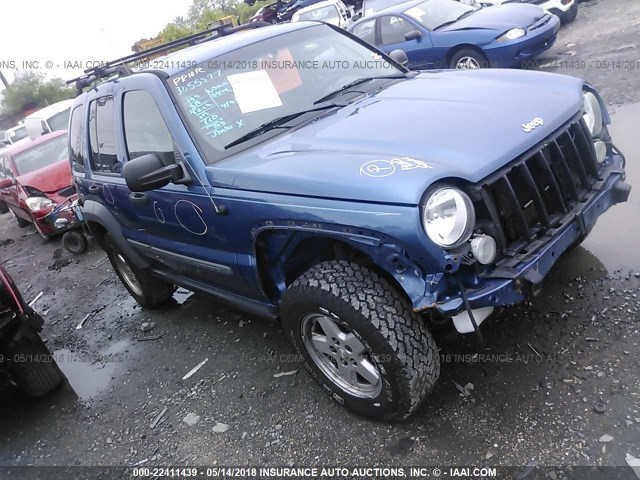 1J4GL48K55W638892 - 2005 JEEP LIBERTY SPORT BLUE photo 1