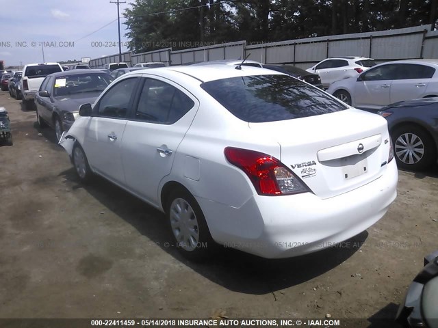 3N1CN7AP6CL868128 - 2012 NISSAN VERSA S/SV/SL WHITE photo 3