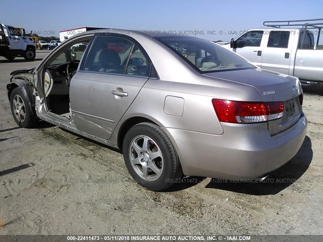 5NPEU46F26H007346 - 2006 HYUNDAI SONATA GLS/LX GOLD photo 3