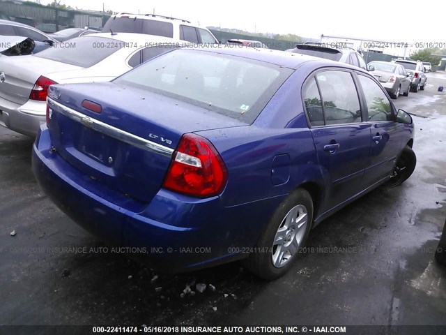 1G1ZT58N27F192999 - 2007 CHEVROLET MALIBU LT BLUE photo 4