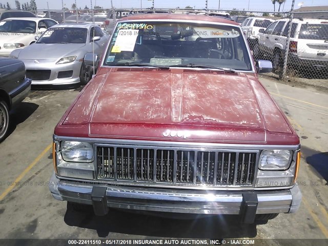 1J4FJ58L6LL261780 - 1990 JEEP CHEROKEE LAREDO RED photo 6