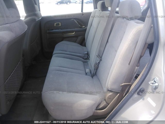 2HKYF18103H574142 - 2003 HONDA PILOT LX Champagne photo 8