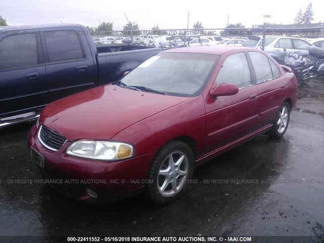 3N1BB51D1YL100823 - 2000 NISSAN SENTRA SE RED photo 2