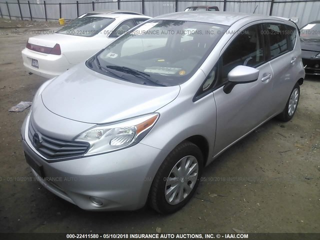 3N1CE2CPXFL405736 - 2015 NISSAN VERSA NOTE S/S PLUS/SV/SL/SR SILVER photo 2