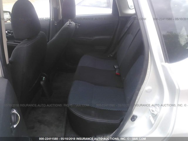 3N1CE2CPXFL405736 - 2015 NISSAN VERSA NOTE S/S PLUS/SV/SL/SR SILVER photo 8