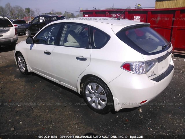 JF1GH61658H821806 - 2008 SUBARU IMPREZA 2.5I WHITE photo 3