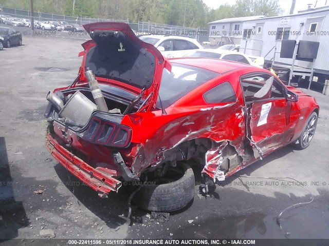 1ZVBP8CF0D5265414 - 2013 FORD MUSTANG GT RED photo 4