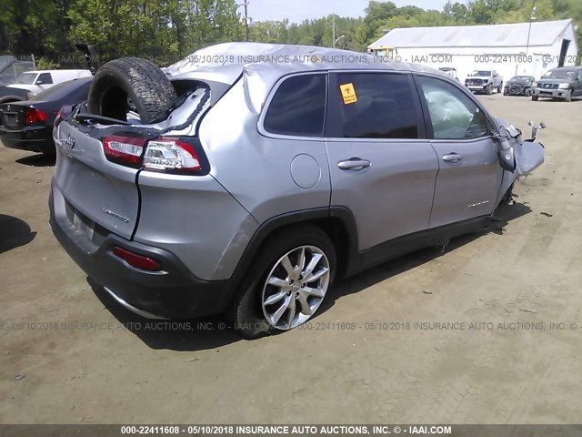 1C4PJMDS6EW150228 - 2014 JEEP CHEROKEE LIMITED SILVER photo 4