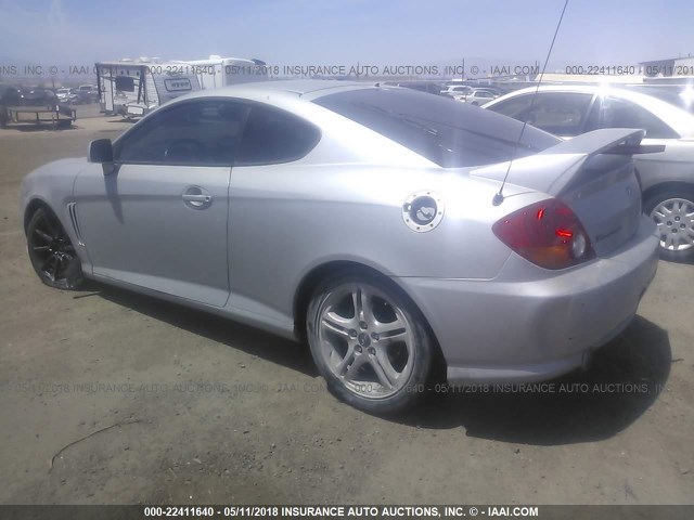 KMHHN65F63U081860 - 2003 HYUNDAI TIBURON GT SILVER photo 3