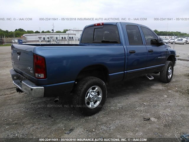 3D7KS28D15G780444 - 2005 DODGE RAM 2500 ST/SLT 蓝色 照片 4
