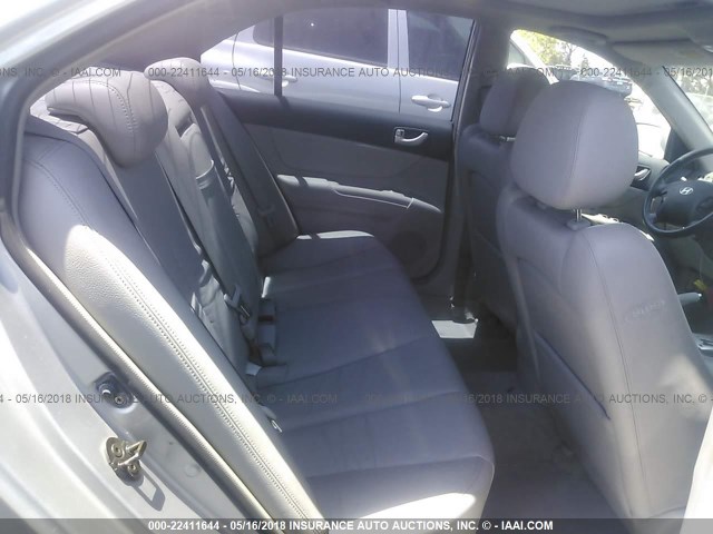 5NPEU46F16H009928 - 2006 HYUNDAI SONATA GLS/LX SILVER photo 8