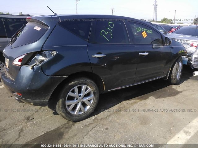 JN8AZ1MUXEW411203 - 2014 NISSAN Murano S/SL/SV/LE BLUE photo 4