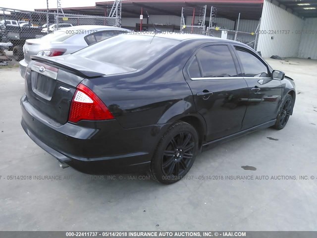 3FAHP0KC3BR295318 - 2011 FORD FUSION SPORT BLACK photo 4