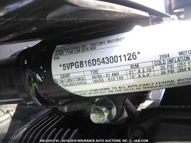 5VPGB16D543001126 - 2004 VICTORY MOTORCYCLES VEGAS 紫色 照片 10