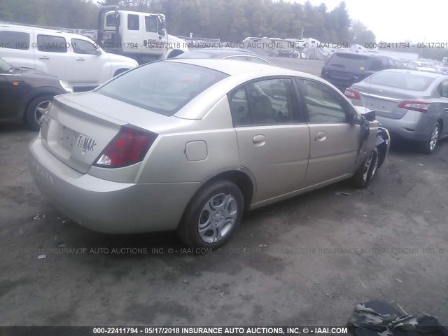 1G8AJ52FX4Z121923 - 2004 SATURN ION LEVEL 2 GOLD photo 4