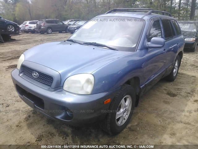 KM8SB12B12U308602 - 2002 HYUNDAI SANTA FE GL BLUE photo 2