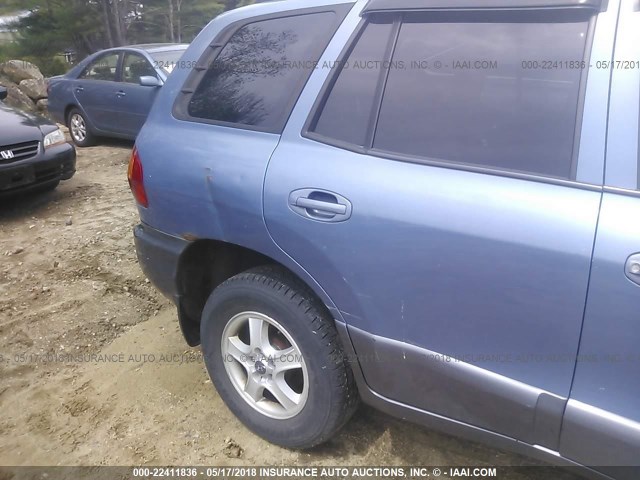 KM8SB12B12U308602 - 2002 HYUNDAI SANTA FE GL BLUE photo 6