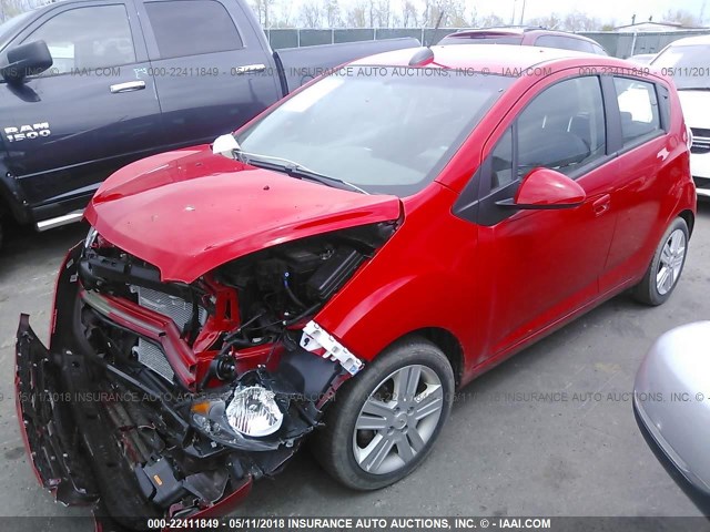 KL8CD6S91FC791025 - 2015 CHEVROLET SPARK 1LT RED photo 2