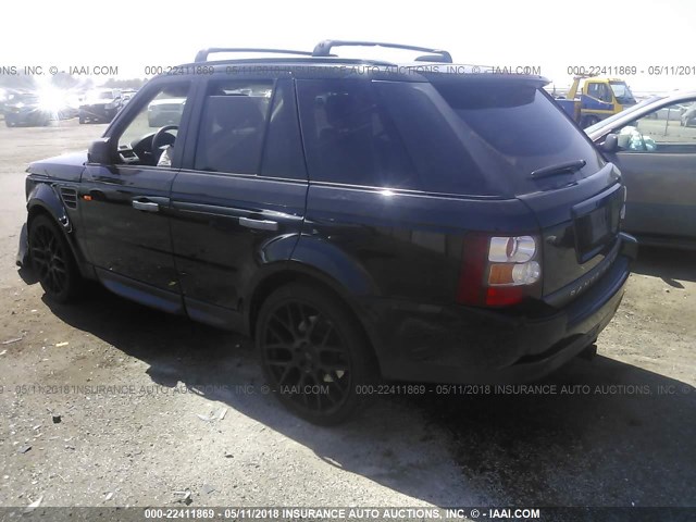 SALSK25428A134825 - 2008 LAND ROVER RANGE ROVER SPORT HSE BLACK photo 3