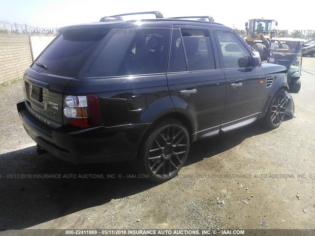 SALSK25428A134825 - 2008 LAND ROVER RANGE ROVER SPORT HSE BLACK photo 4