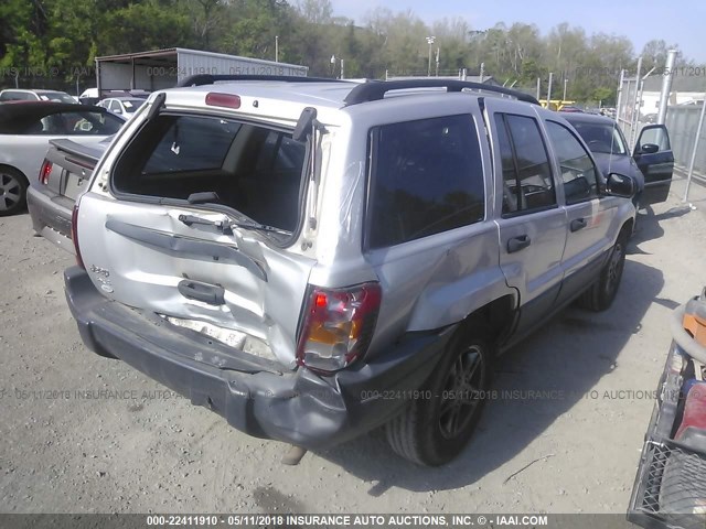 1J4GW48SX4C414816 - 2004 JEEP GRAND CHEROKEE LAREDO/COLUMBIA/FREEDOM SILVER photo 4