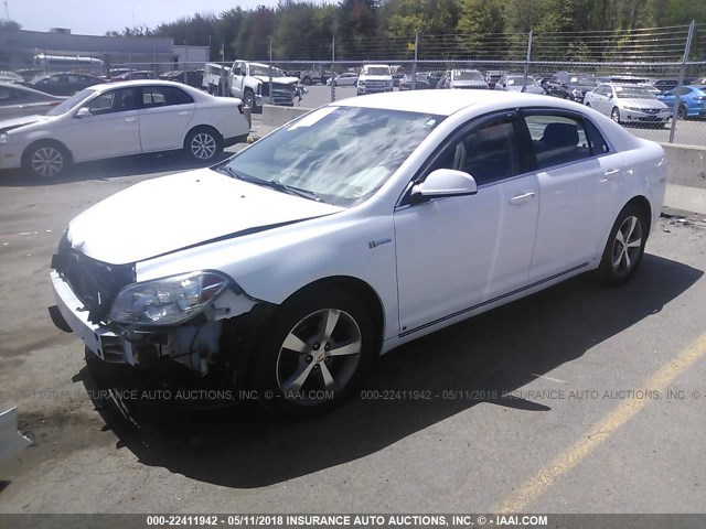 1G1ZF57529F194327 - 2009 CHEVROLET MALIBU HYBRID WHITE photo 2