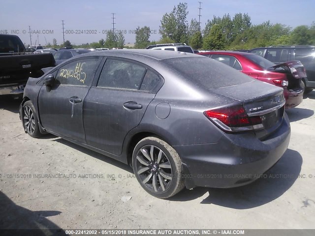 19XFB2F95FE037695 - 2015 HONDA CIVIC EXL 灰色 照片 3