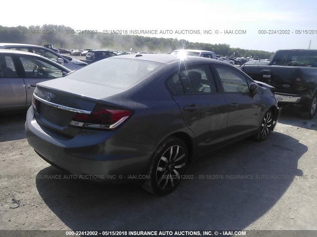 19XFB2F95FE037695 - 2015 HONDA CIVIC EXL 灰色 照片 4