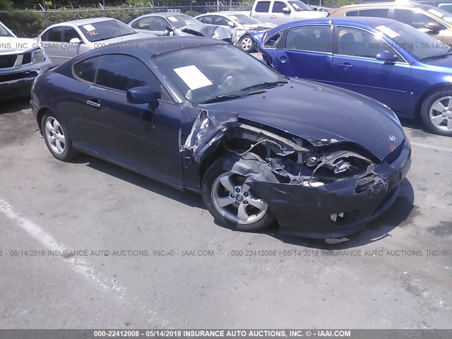 KMHHM65D75U160443 - 2005 HYUNDAI TIBURON BLUE photo 1