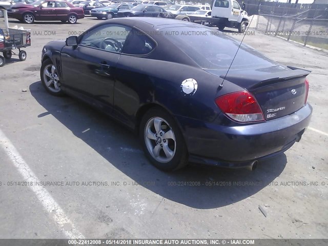 KMHHM65D75U160443 - 2005 HYUNDAI TIBURON BLUE photo 3