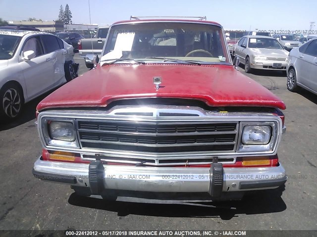 1JCNJ15U3GT112464 - 1986 JEEP GRAND WAGONEER  RED photo 6