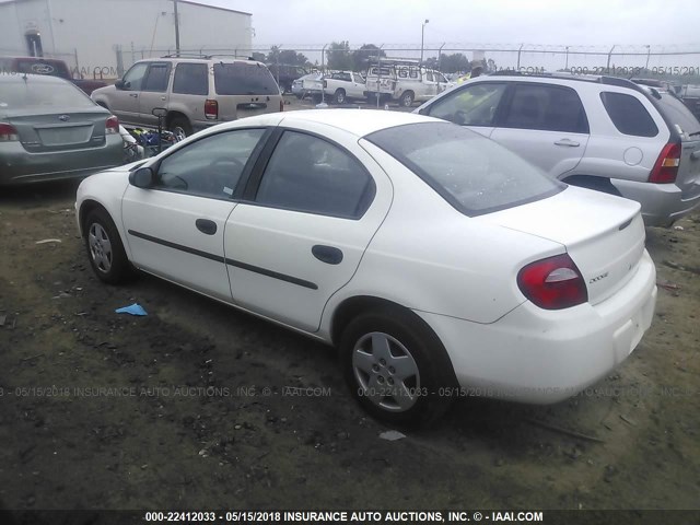 1B3ES26C74D529488 - 2004 DODGE NEON SE WHITE photo 3