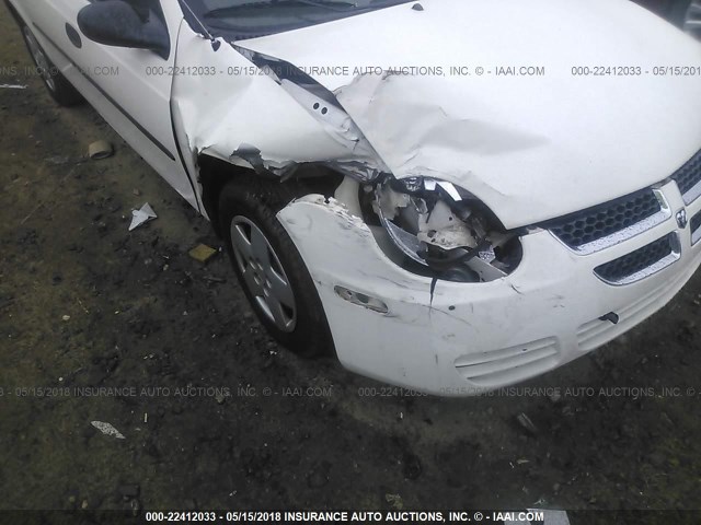 1B3ES26C74D529488 - 2004 DODGE NEON SE WHITE photo 6