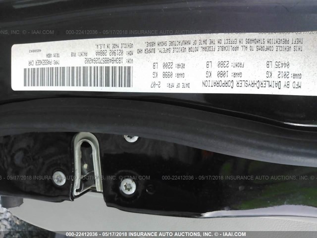 1B3HB48B57D264202 - 2007 DODGE CALIBER SXT BLACK photo 9