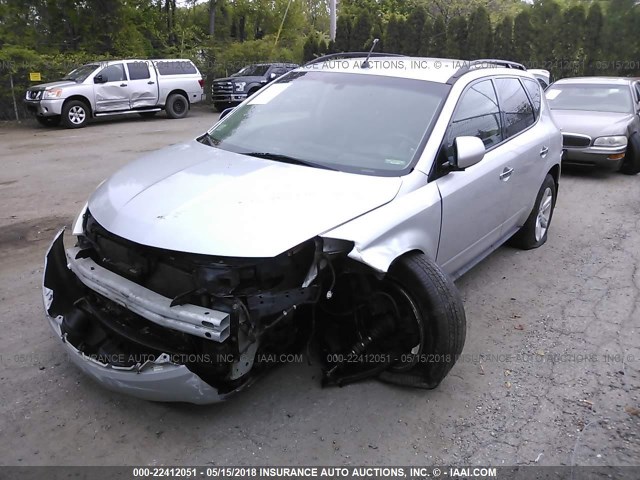 JN8AZ08W77W603767 - 2007 NISSAN MURANO SL/SE/S SILVER photo 2