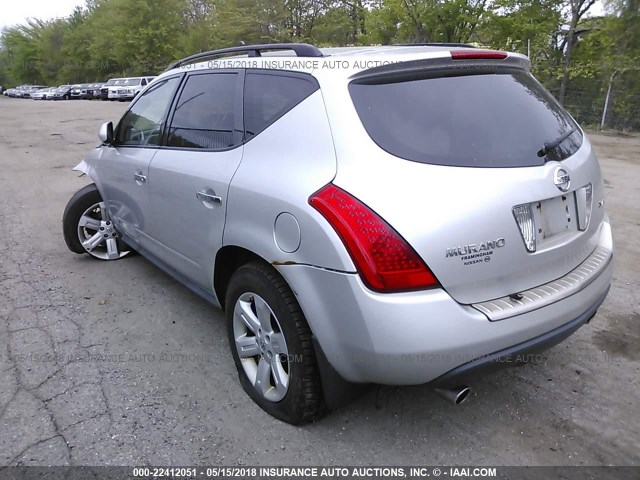 JN8AZ08W77W603767 - 2007 NISSAN MURANO SL/SE/S SILVER photo 3