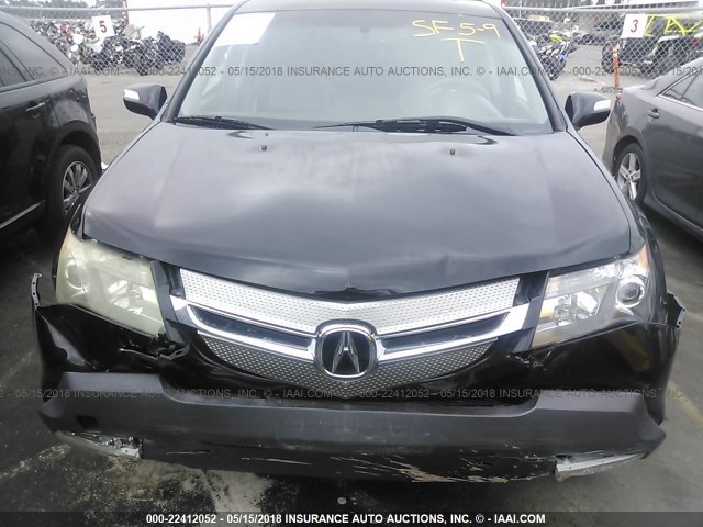 2HNYD28378H507688 - 2008 ACURA MDX TECHNOLOGY BLACK photo 6