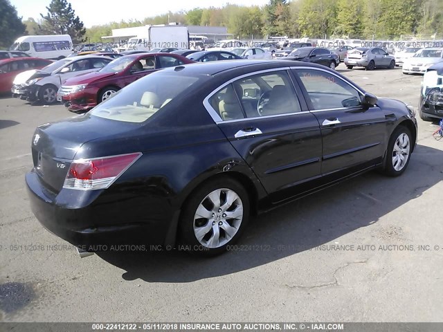 1HGCP36858A005757 - 2008 HONDA ACCORD EXL BLACK photo 4