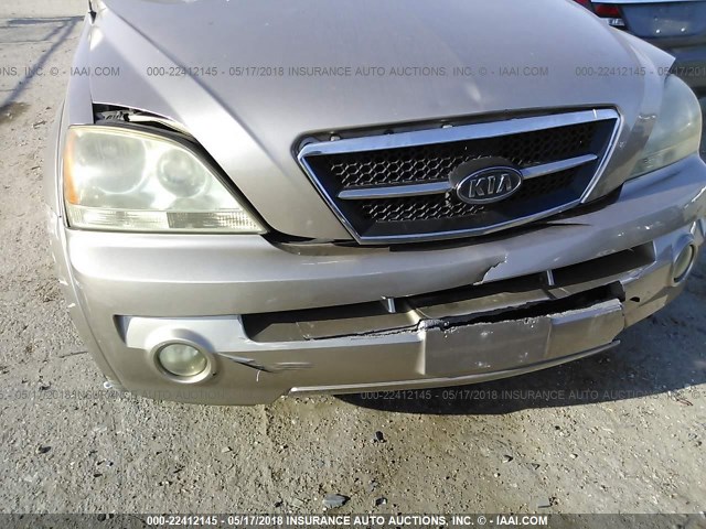 KNDJD733145265798 - 2004 KIA SORENTO EX/LX TAN photo 6