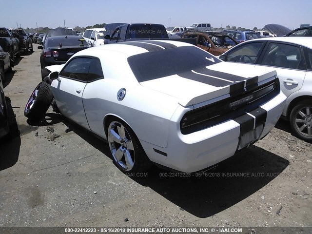 2C3CDYAG0CH133728 - 2012 DODGE CHALLENGER SXT WHITE photo 3