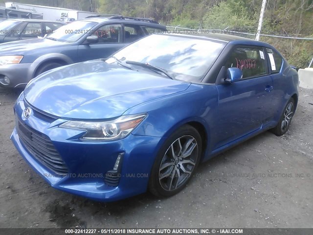 JTKJF5C72F3095556 - 2015 TOYOTA SCION TC BLUE photo 2